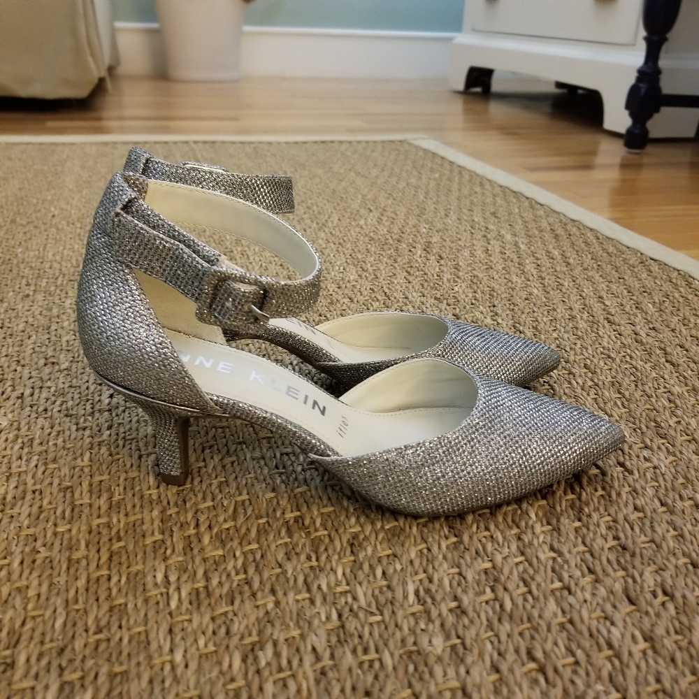 New Anne Klein Fabulist Shoes - Silver Lurex 7.5M